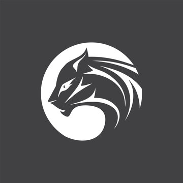 black panther silhouette head logo design vector