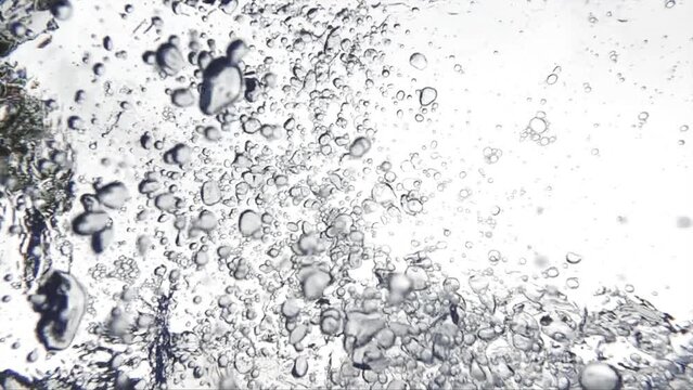 Air bubbles flying in super slow motion 4K.
