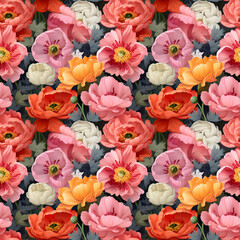 Obraz na płótnie Canvas Seamless pattern with vintage pastel flowers. Floral background for cosmetics, perfume, beauty products. Can be used for greeting card, wedding invitation, craft paper, wrapping.