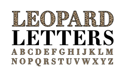 Leopard Spots Letters Wild Animal Print Alphabet Monogram
