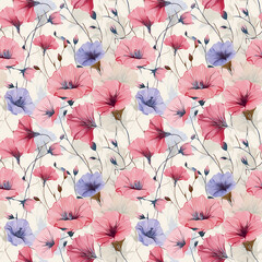 Fototapeta na wymiar Seamless pattern with vintage pastel flowers. Floral background for cosmetics, perfume, beauty products. Can be used for greeting card, wedding invitation, craft paper, wrapping.