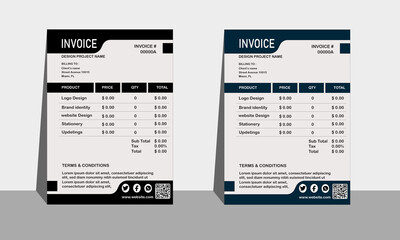 Vector minimal invoice template vector design.
