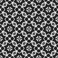 Black and white  pattern . Figures ornament.Seamless pattern for fashion, textile design,  on wall paper, wrapping paper, fabrics and home decor.