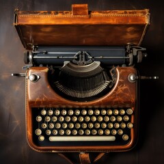 detailed top view of vintage typewriter - created using generative Ai tools