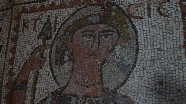 Byzantine mosaic tiles in Beiteddine Palace museum Beit ed-Dine Lebanon