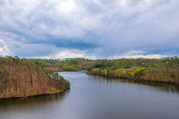 landscape with lake and mountains