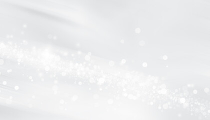 gray and white blur abstract background. bokeh christmas blurred beautiful shiny Christmas lights.
