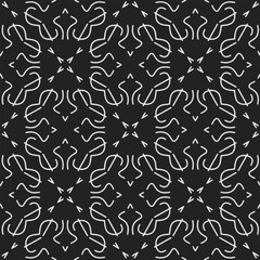 Black and white  pattern . Figures ornament.Seamless pattern for fashion, textile design,  on wall paper, wrapping paper, fabrics and home decor.