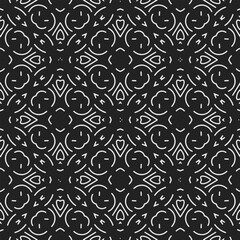 Black and white  pattern . Figures ornament.Seamless pattern for fashion, textile design,  on wall paper, wrapping paper, fabrics and home decor.