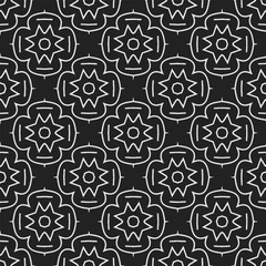 Black and white  pattern . Figures ornament.Seamless pattern for fashion, textile design,  on wall paper, wrapping paper, fabrics and home decor.