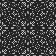 Black and white  pattern . Figures ornament.Seamless pattern for fashion, textile design,  on wall paper, wrapping paper, fabrics and home decor.