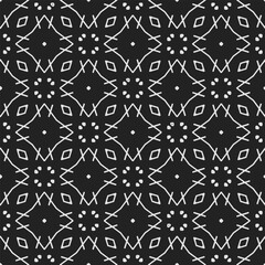 Black and white  pattern . Figures ornament.Seamless pattern for fashion, textile design,  on wall paper, wrapping paper, fabrics and home decor.