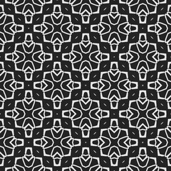 Black and white  pattern . Figures ornament.Seamless pattern for fashion, textile design,  on wall paper, wrapping paper, fabrics and home decor.