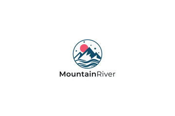 Vector Mountain River Logo