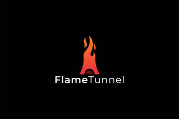 Vector Gradient Flame Tunnel Logo