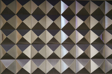 Structure pattern. Architecture element. Metal cones, an element of wall cladding.