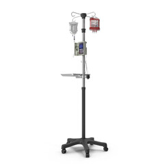 IV Stand Line and hanging blood or saline bag, serum.3d rendering.