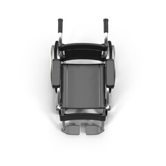 Wheelchair, top view, isolated on a white background. 3d rendering.