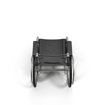 Wheelchair PNG, top view, isolated on a white background. 3d rendering.