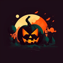 halloween background with pumpkin