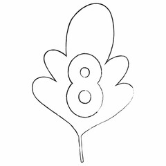 Number 8 tree leaf for decoration and design.
