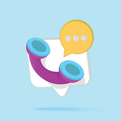 3d icon conversation with help desk phone hotline and call center icon 3d concept. 3d vector phone for contact center on isolated background