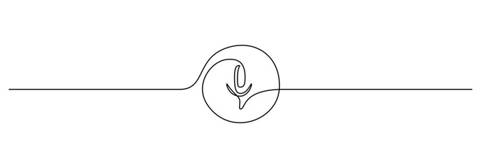 One continuous line drawing of voice recognition button. Icon of mic microphone and recording audio music in simple linear style. Social media concept in editable stroke. Doodle vector illustration - obrazy, fototapety, plakaty