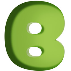 3D Alphabet Font Cute Green Gummy