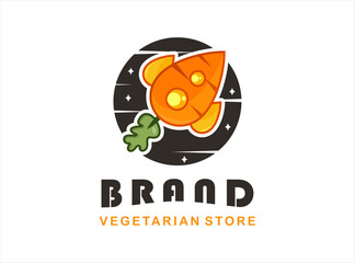 Carrot Rocket Logo  with Cartoon style