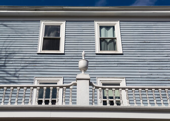 Close-up view of a decorative house railing, Boston, USA
