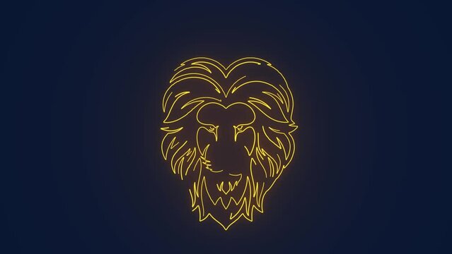 Lion pride luxury theme logo neon animation