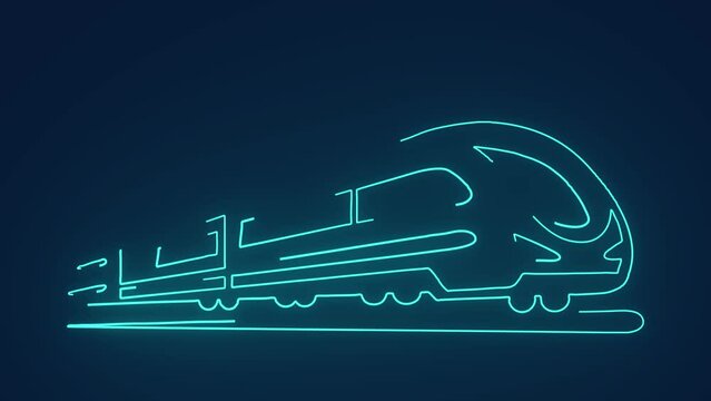 High speed bullet train railway transportation services animation