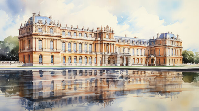 Palace of Versailles watercolor
