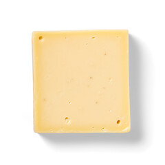 Monterey Jack cheese isolated on transparent background top view 