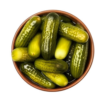 Pickles isolated on transparent background top view 