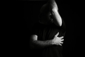 body expression body movements man in black and white photo fine art silhouette