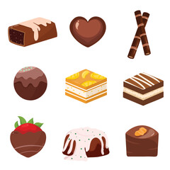 Set of various dessert bekery and drink vector