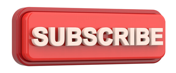 Subscribe button. 3D button. 3D illustration.