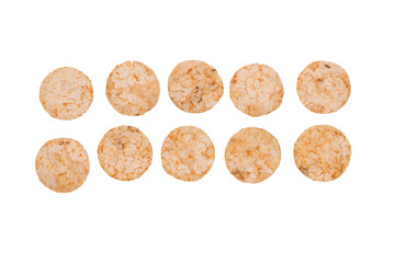 Fototapeta na wymiar Rice chips isolated on white background.