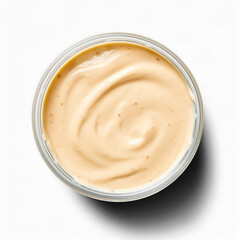 Chipotle mayo isolated on transparent background top view 