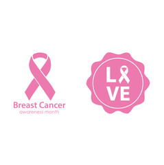 Iconos de cáncer de mama. Vector