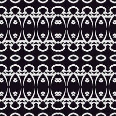 Black and white  pattern . Figures ornament.Seamless pattern for fashion, textile design,  on wall paper, wrapping paper, fabrics and home decor.