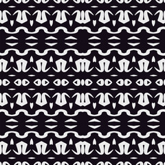 Black and white  pattern . Figures ornament.Seamless pattern for fashion, textile design,  on wall paper, wrapping paper, fabrics and home decor.