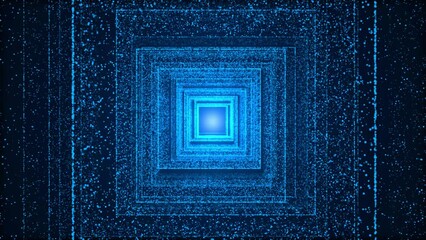 4K 3D Sci-fi background Plexus Digital Cyber space. Blue hi tech field Hologram glow particles lines matrix waves. flow, big data. product corporate promotion. Artificial Intelligence, Blockchain