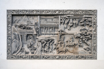 Chinese traditional stone carving decorated mural