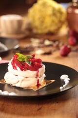 dessert plate on the table
