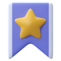 3d Illustration favorite icon with star
