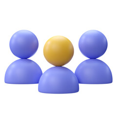 3d Illustration leader with work team
