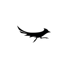 road runner bird logo silhouette vector