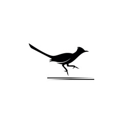 road runner bird logo silhouette vector